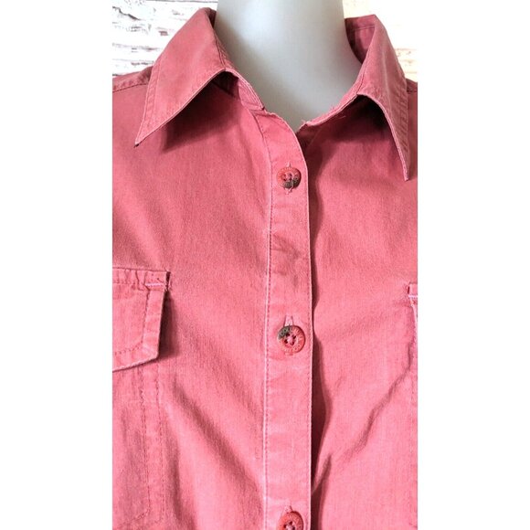 Columbia Women Shirt Top Pink Button Up Sleeveless Fading Desing Stretch Size XL - Picture 5 of 14